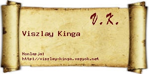 Viszlay Kinga névjegykártya